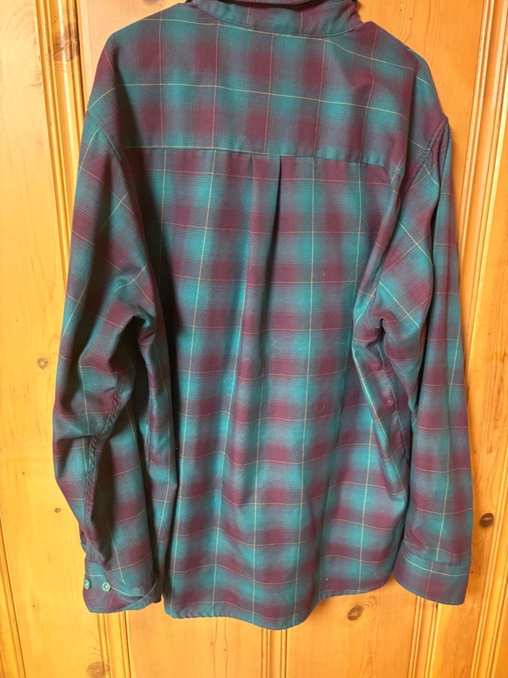 Dixxon xxlthe quack classic redefined Flannel Button-Up Shirt in Teal & Burgundy - Picture 3 of 3